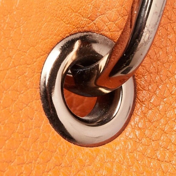 Gucci Orange Pebbled Leather Medium Bamboo Shopper Tote Bag - Picture 5 of 12